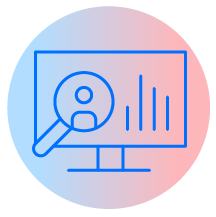 Computer and magnifying glass icon