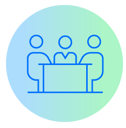 People at a table icon