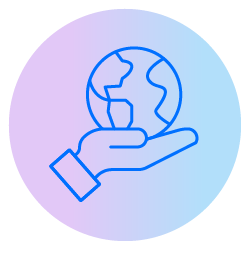 globe in palm of hand icon